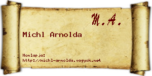 Michl Arnolda névjegykártya